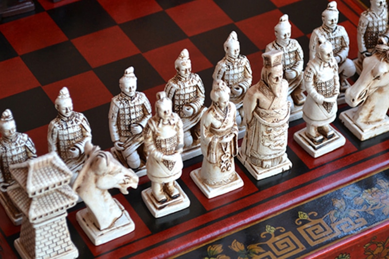 Classic Chinese Warriors Wooden Chessboard